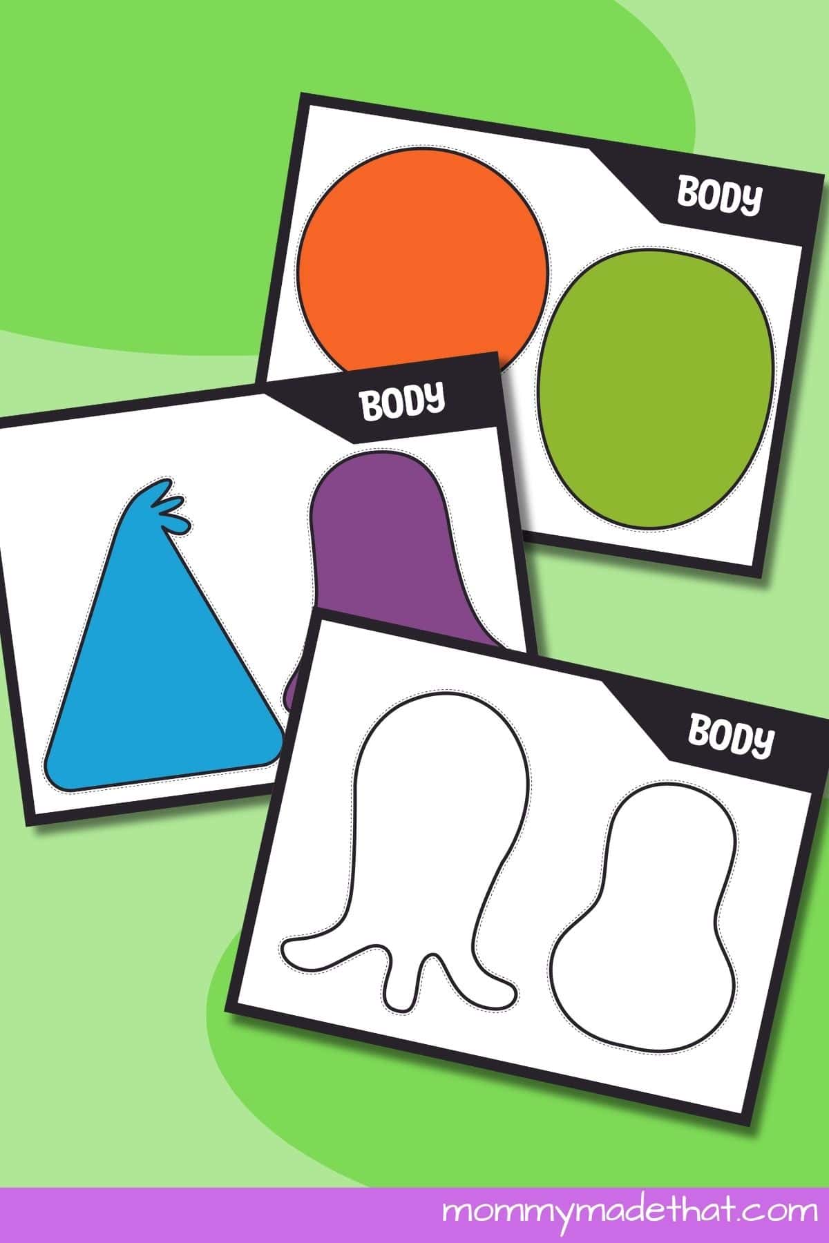 monster body shapes of make a monster printable