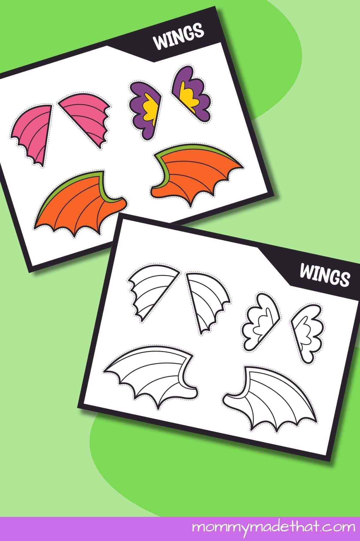 wings of make a monster printable game