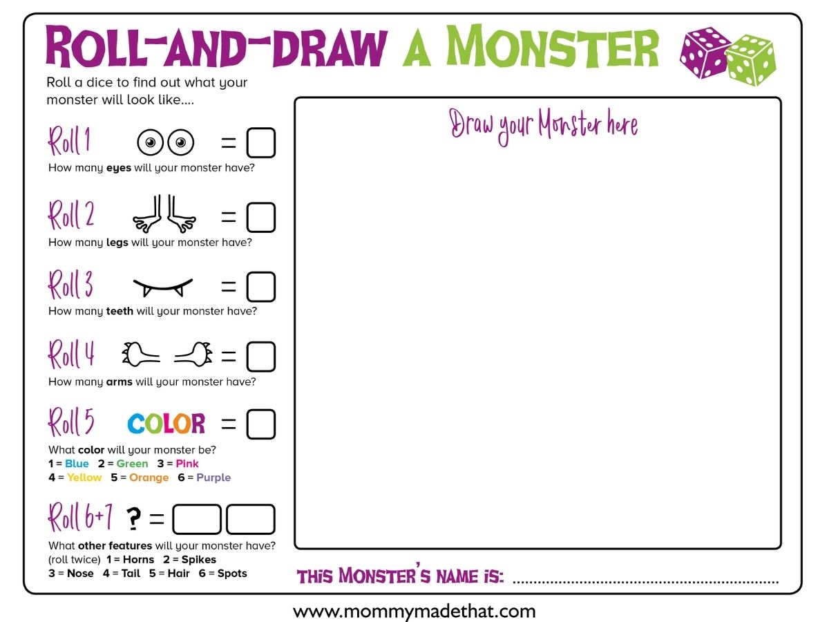 create your own monster assignment