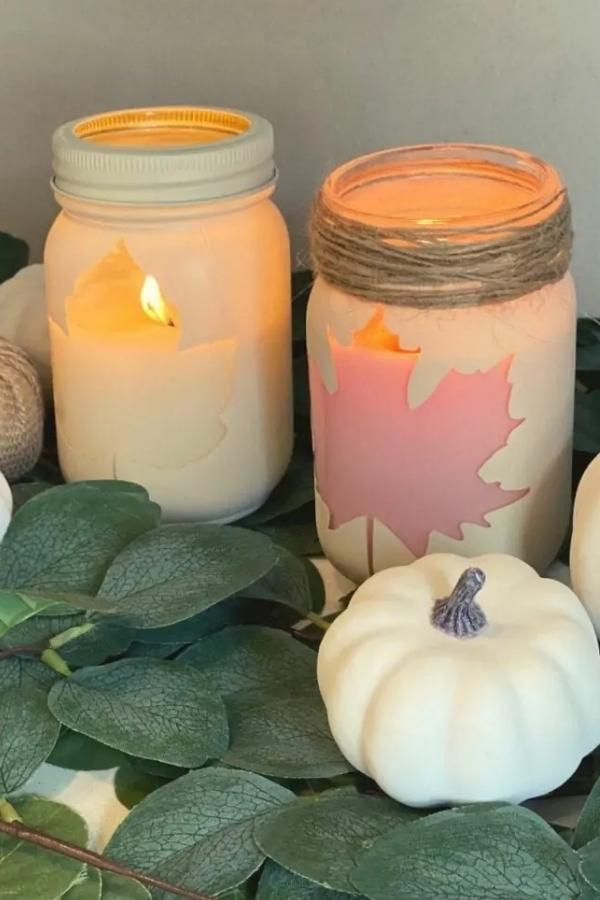 Mason jar gift idea as candle holder