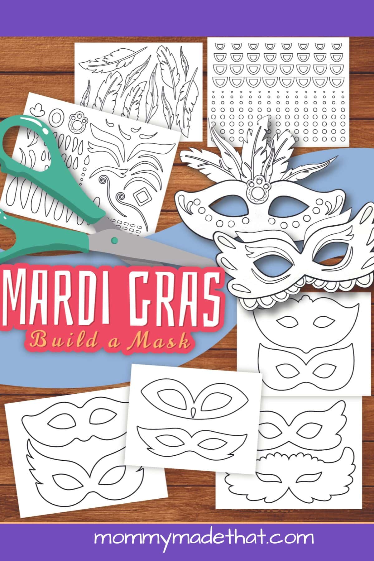 Printable Mardi Gras Mask Template!