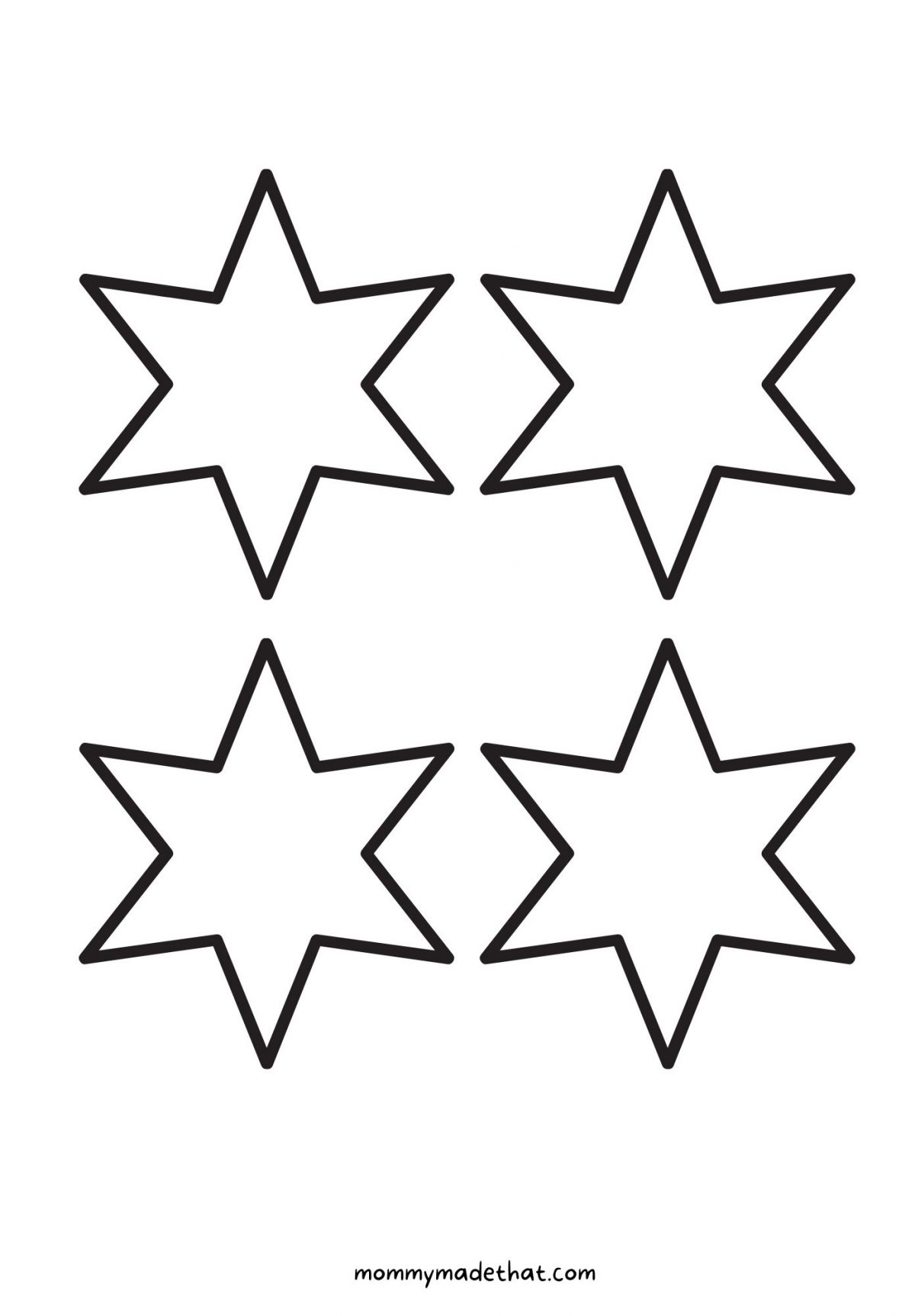 free 6 pointed star cutout 