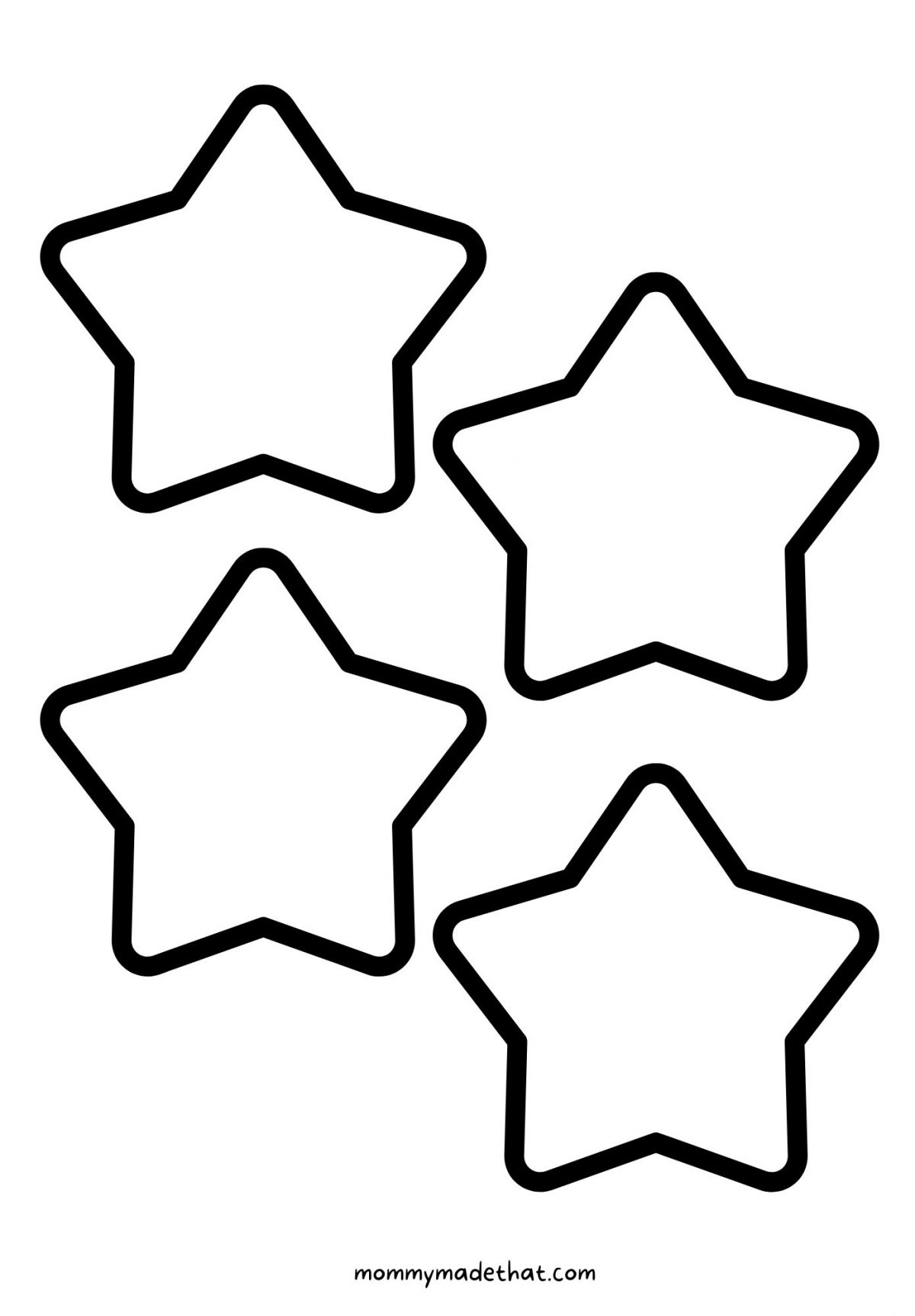 medium curved free star printable outline