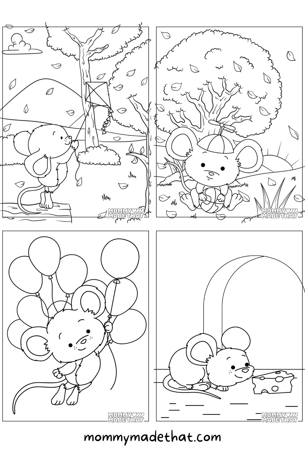 mouse coloring sheets free