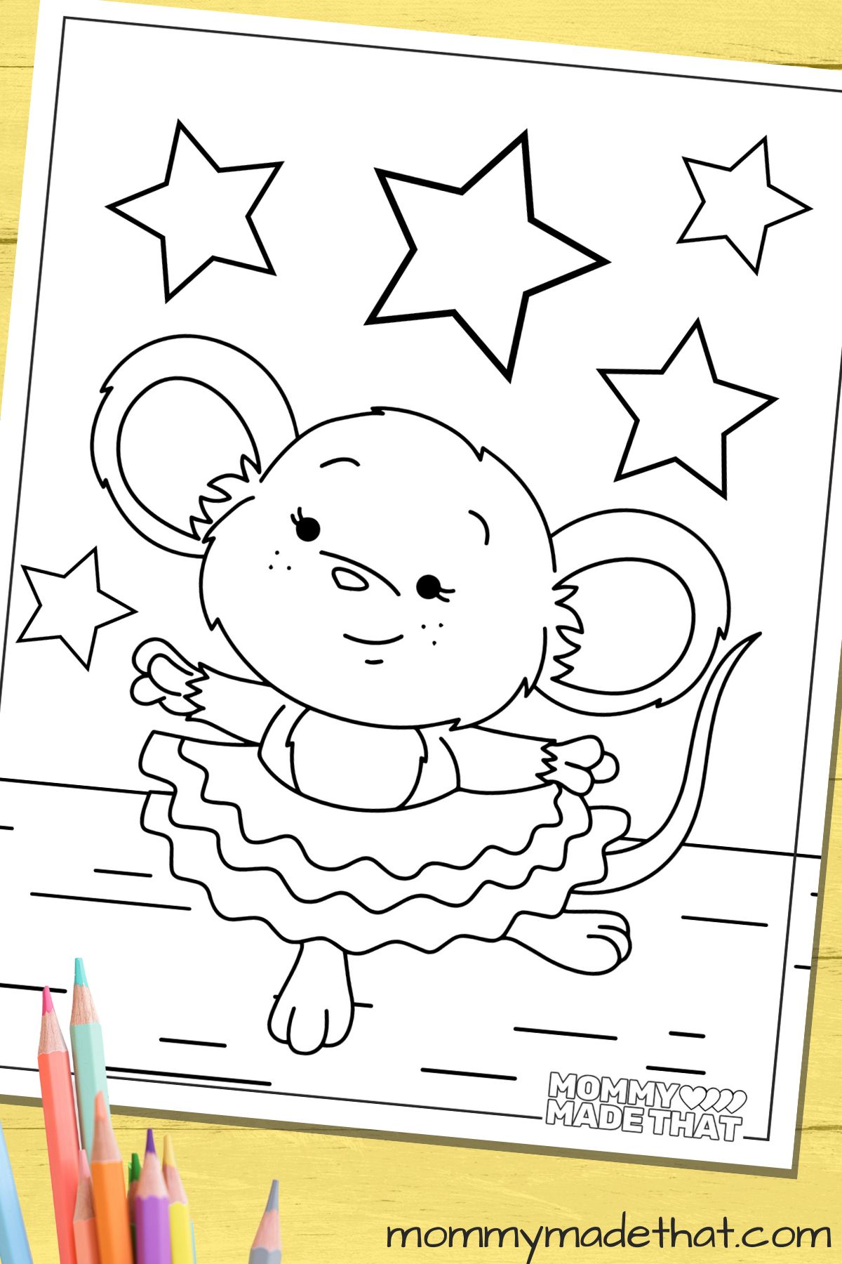 girl mouse coloring page ballerina 
