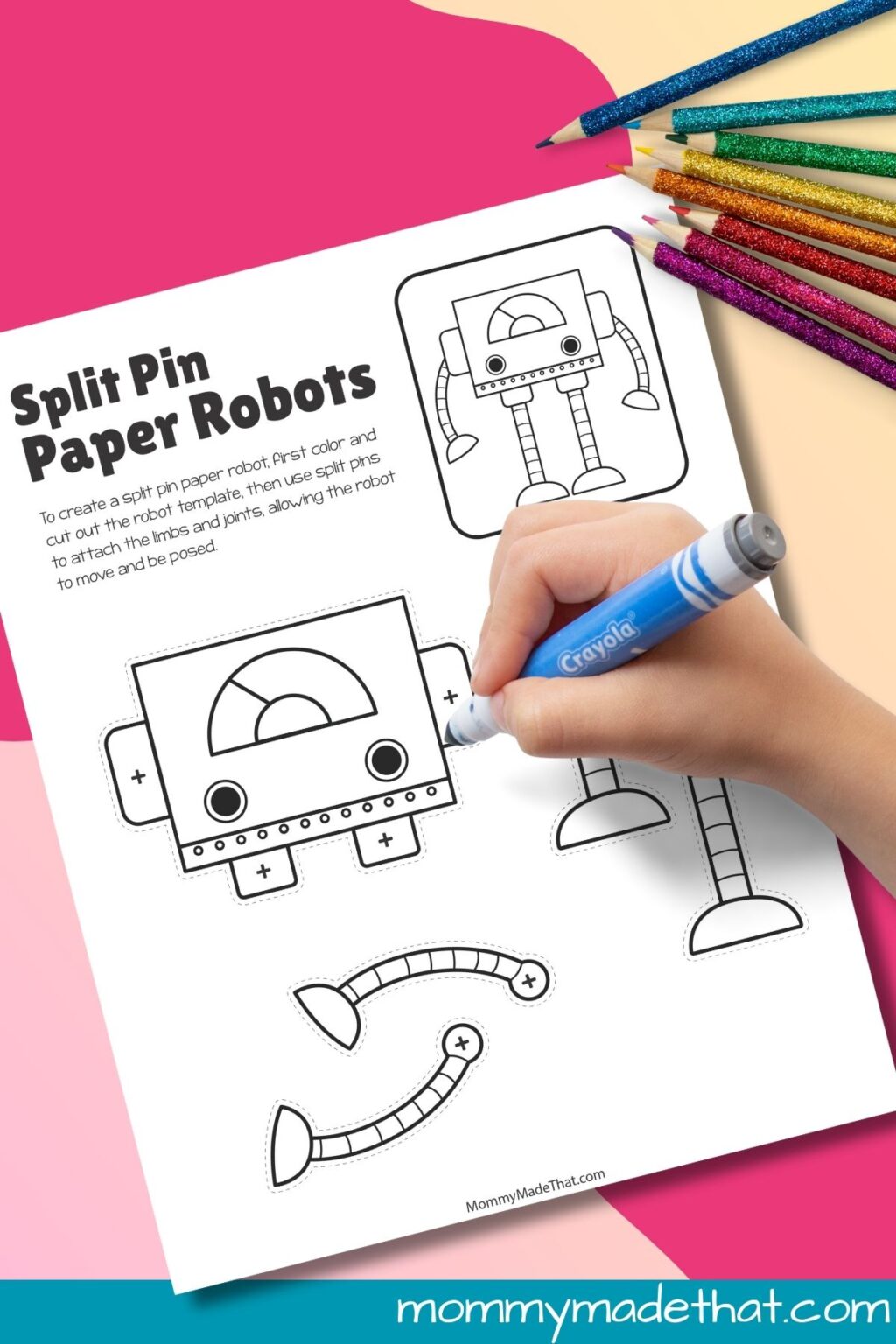 Build Your Own Movable Robots: Free Split Pin Robot Templates!
