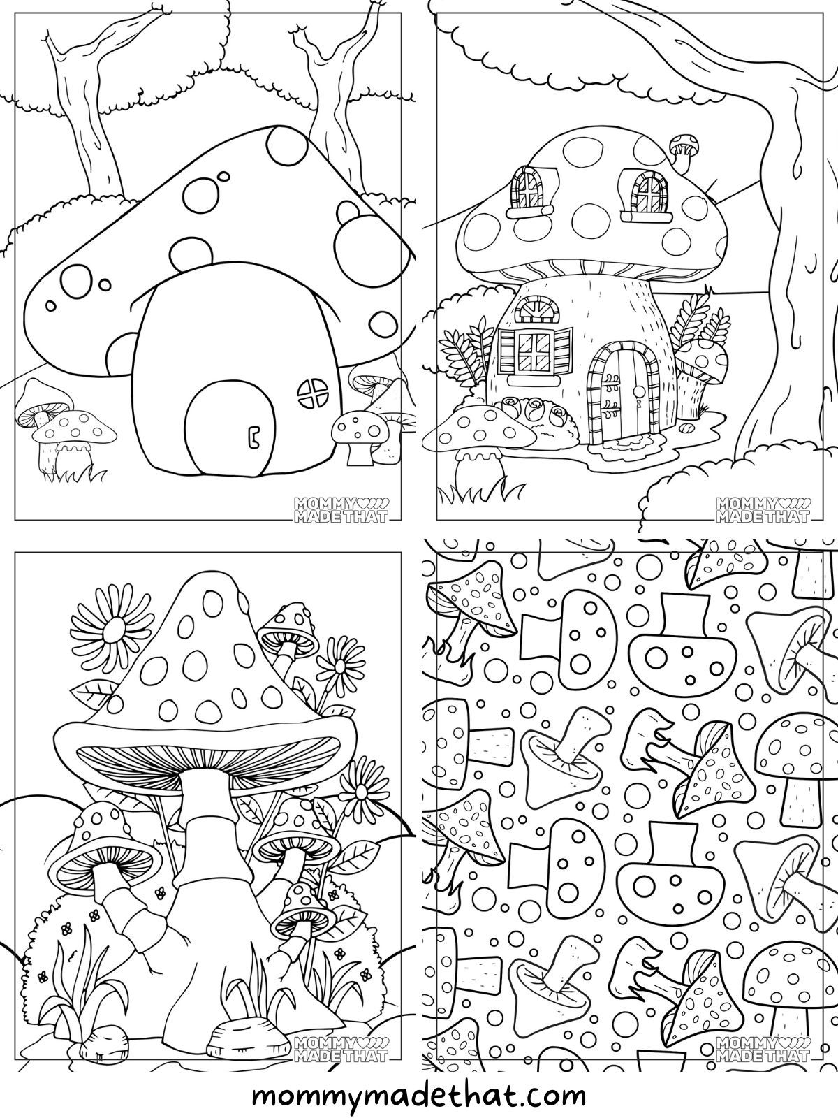 mushroom coloring pages