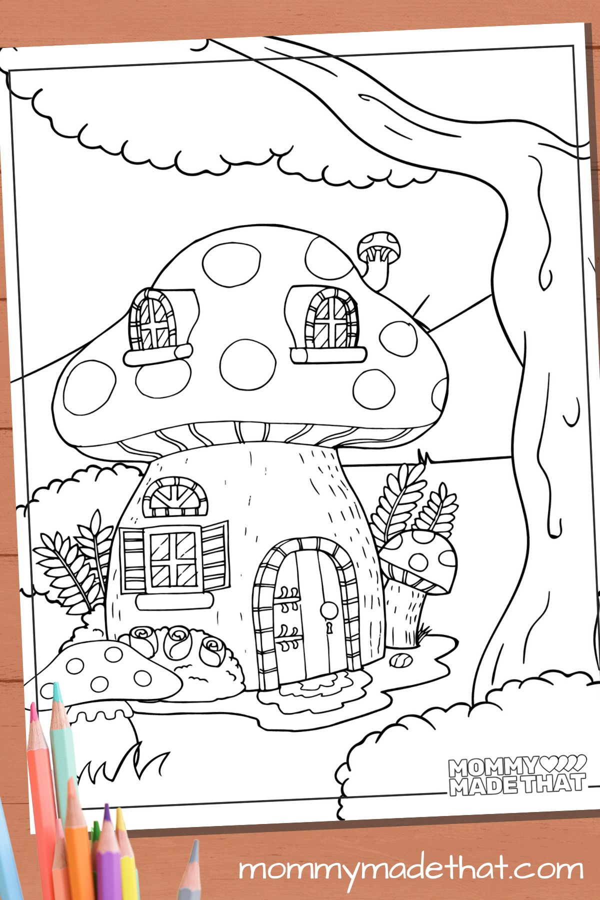 mushroom coloring page