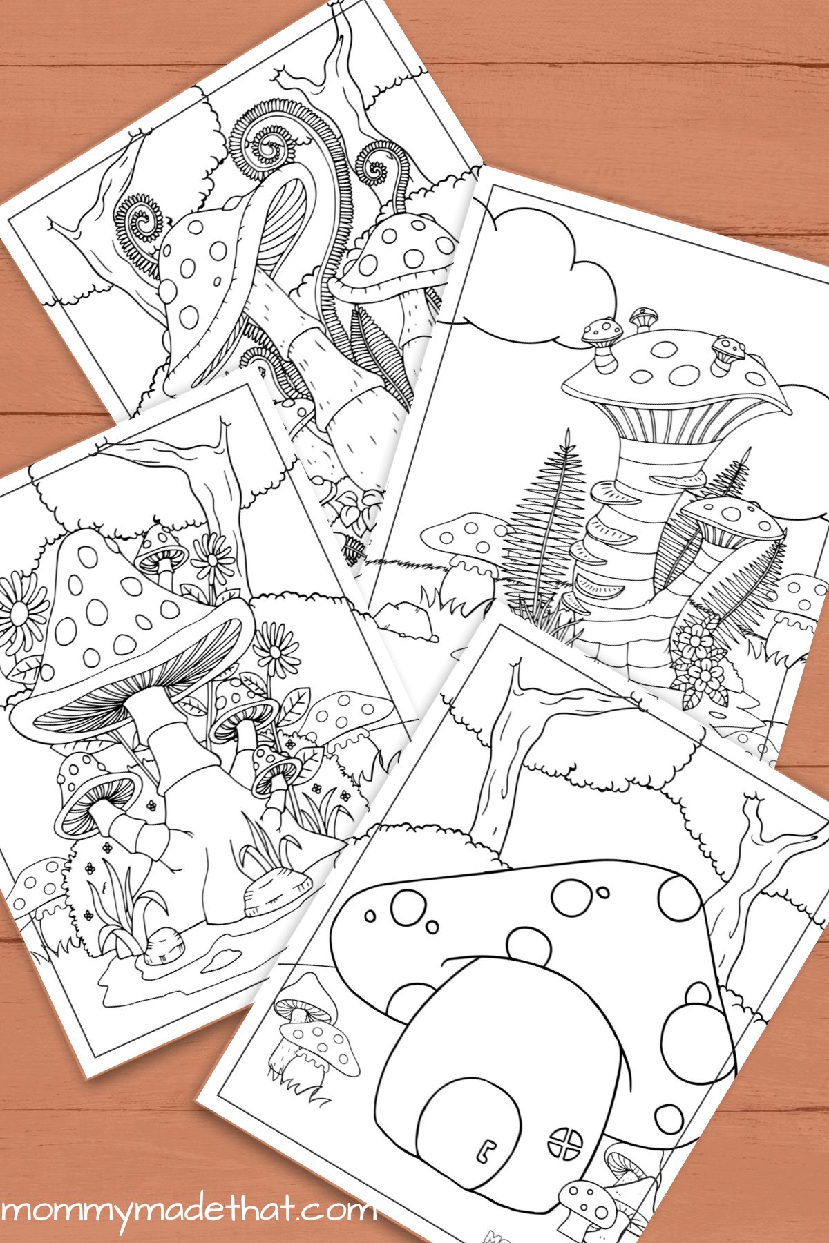 mushroom coloring pages