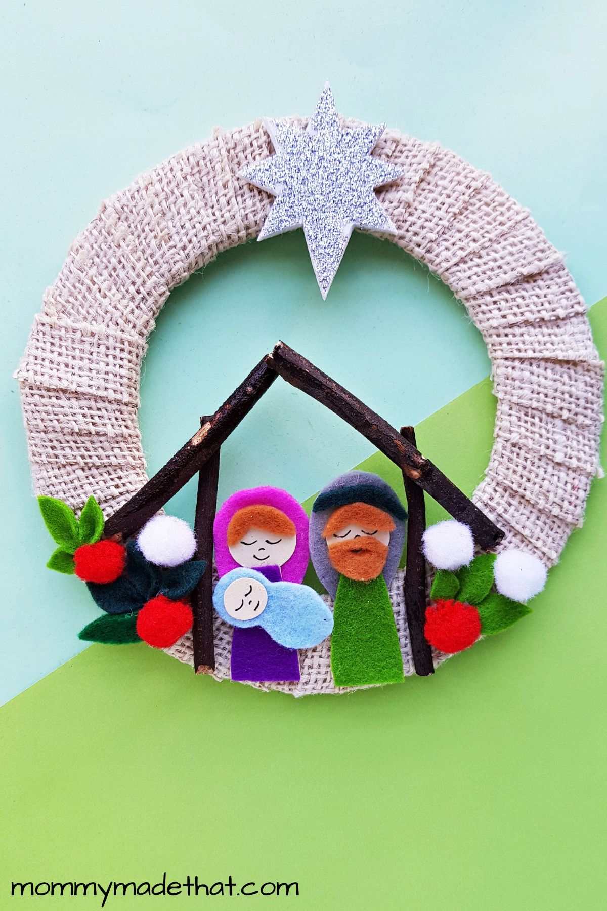 Cute Nativity Wreath A Cute Christmas Craft with Free Template
