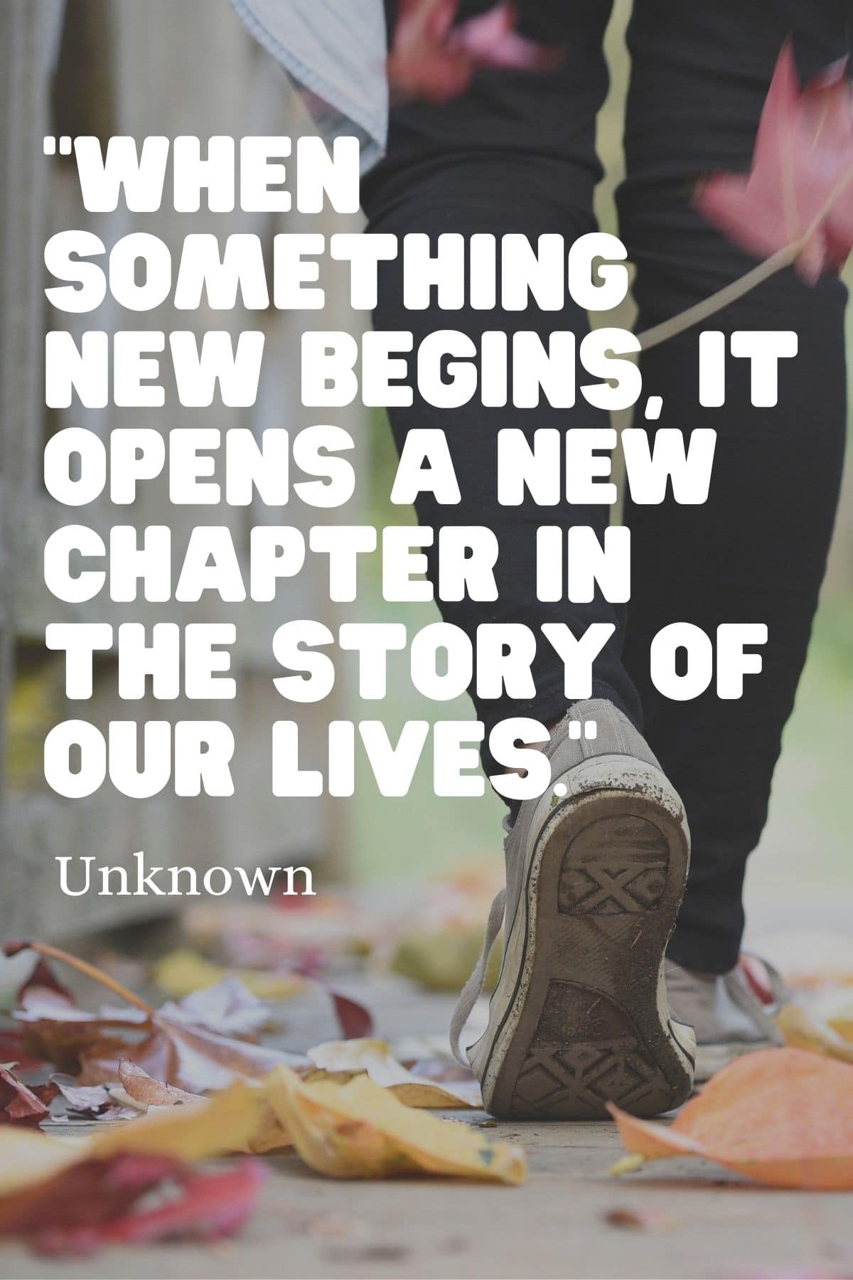 "When something new begins, it opens a new chapter in the story of our lives." – Unknown start quote