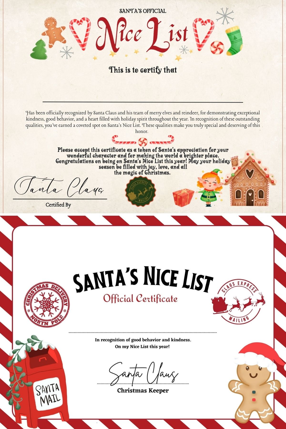 nice list certificate