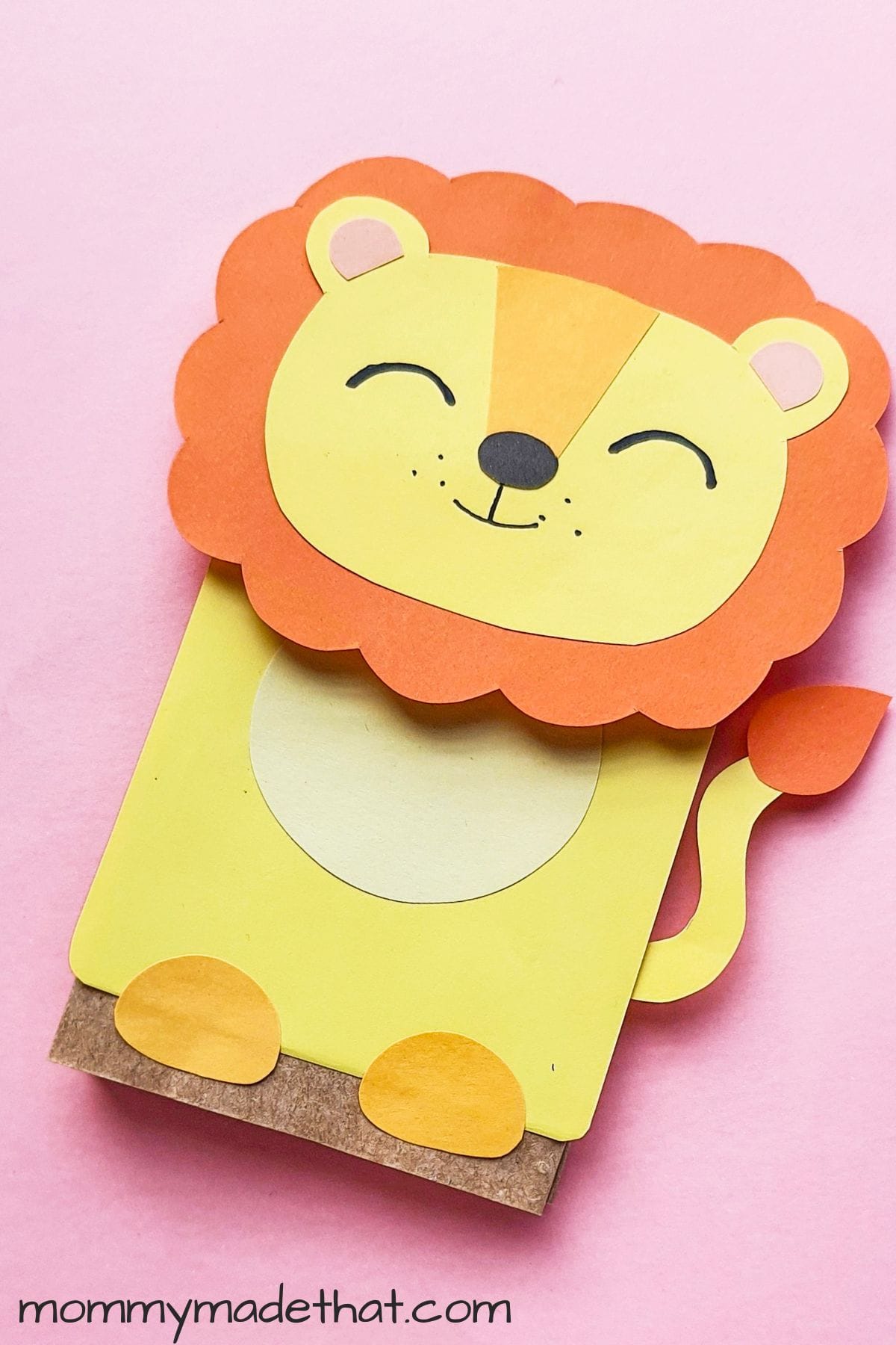 paper bag lion puppet