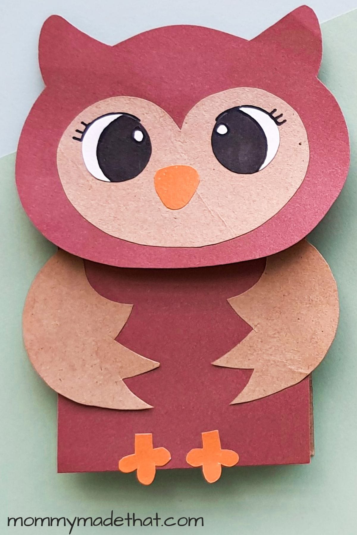 Paper Bag Owl Craft (Free Printable Puppet Template