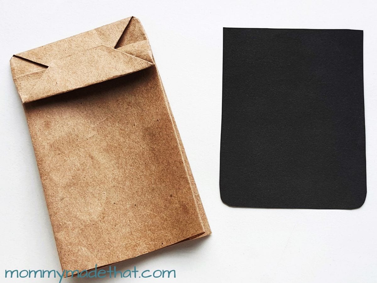 paper bag and black paper