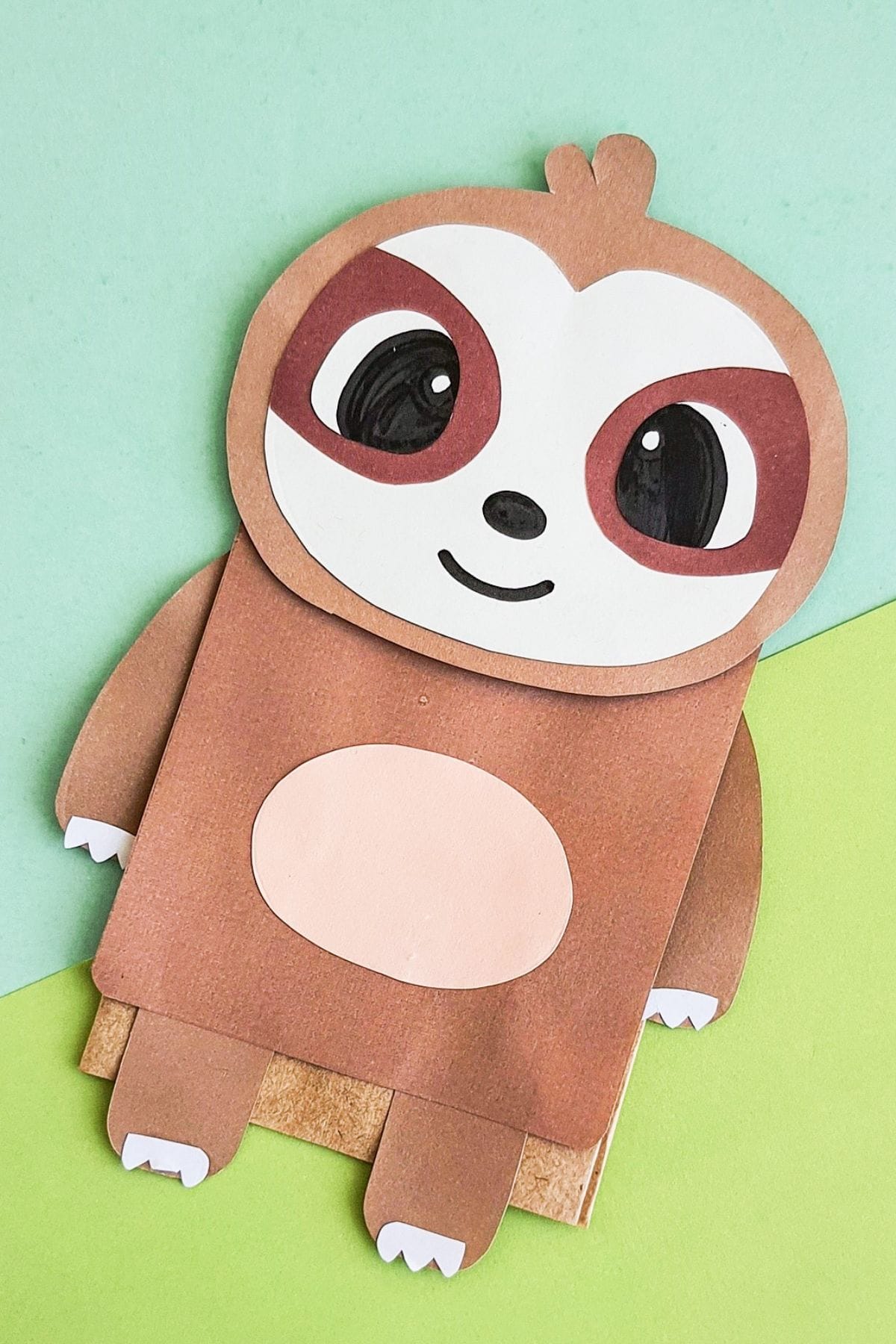 Paper Bag Sloth Craft (Free Printable Template)