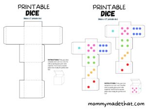 Printable Dice Template (How to Make Paper Dice)