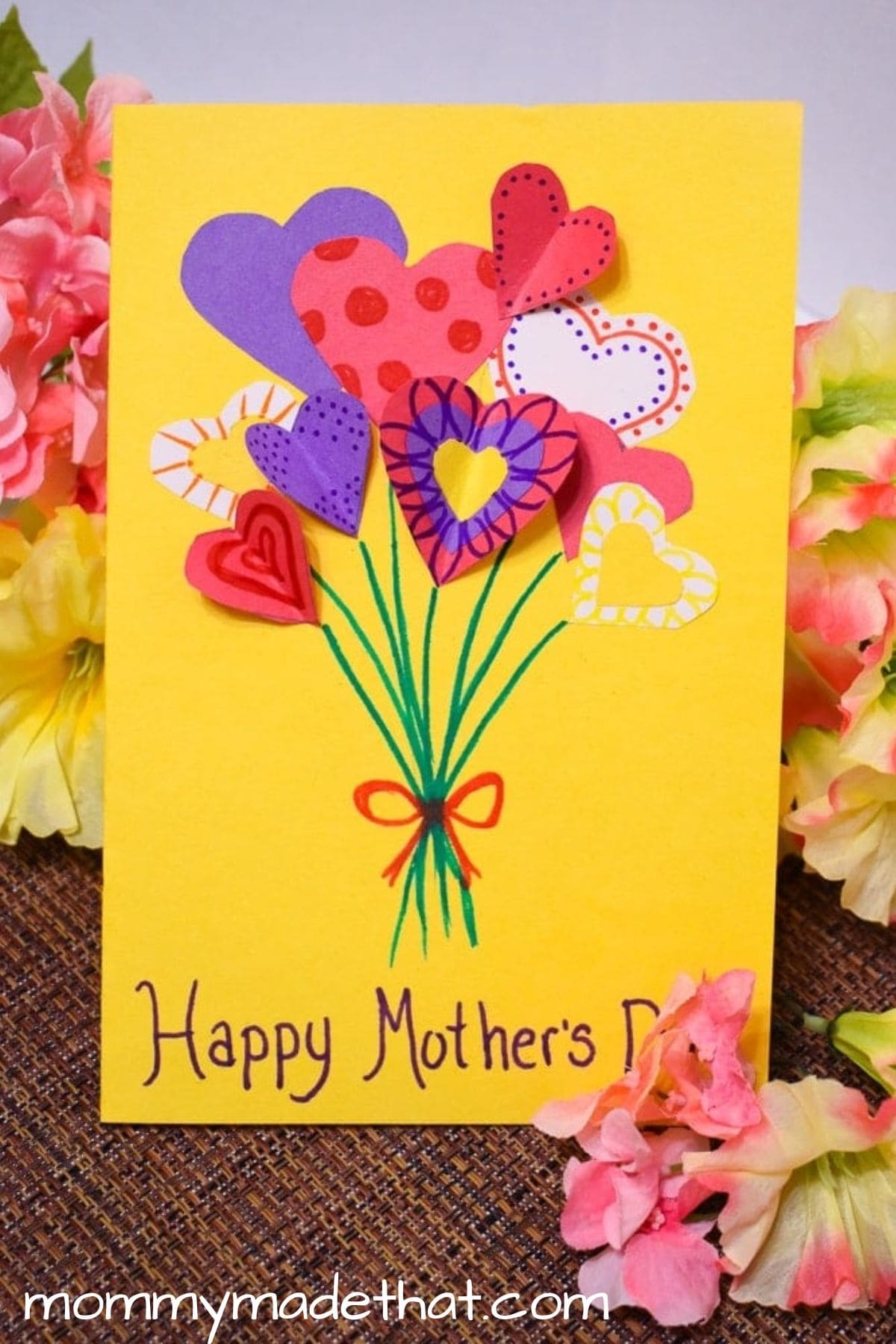 Paper flower card craft