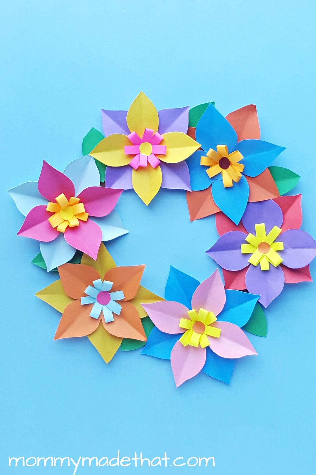 paper flower wreath craft