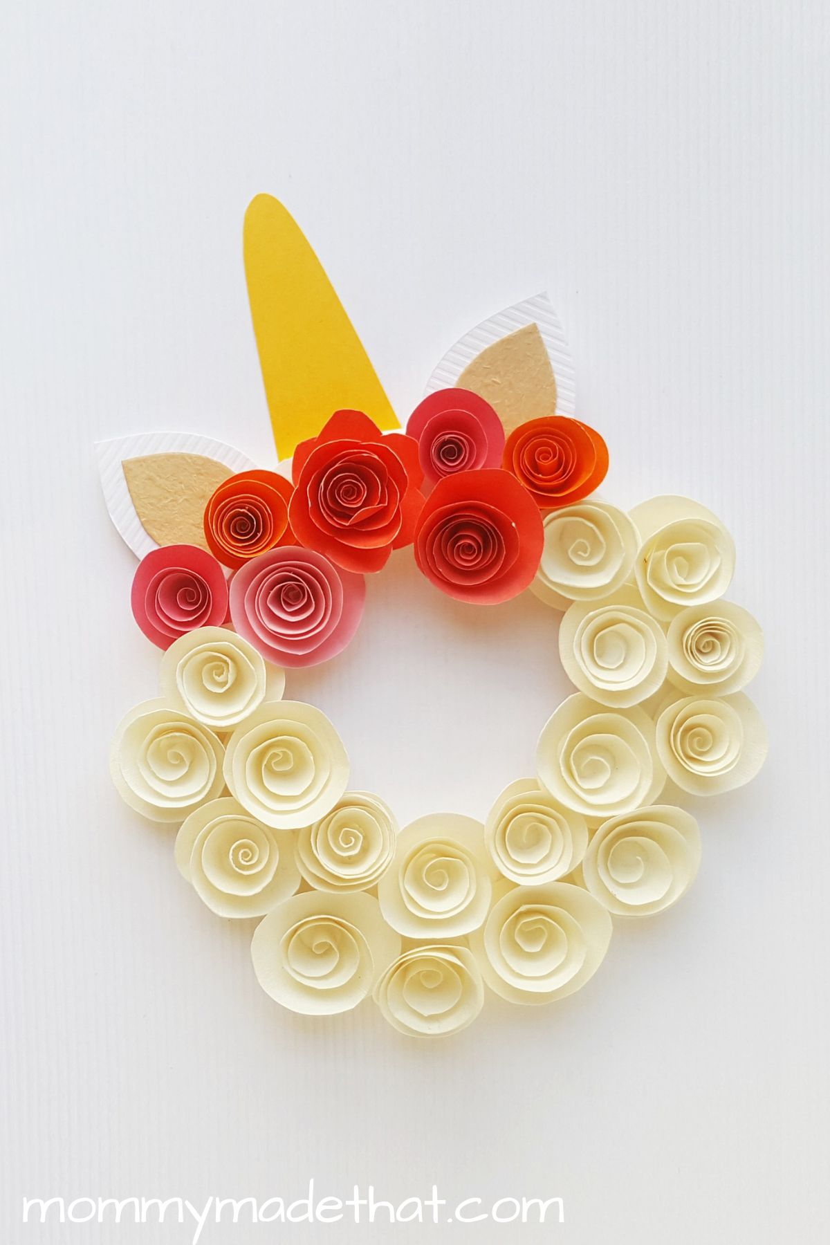 paper flower unicorn wreath craft