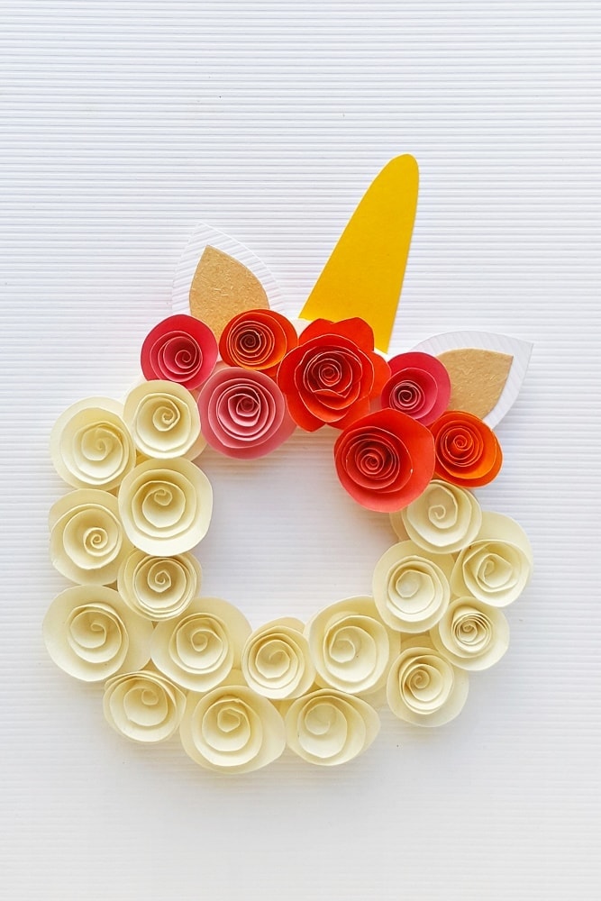 paper flower unicorn wreath