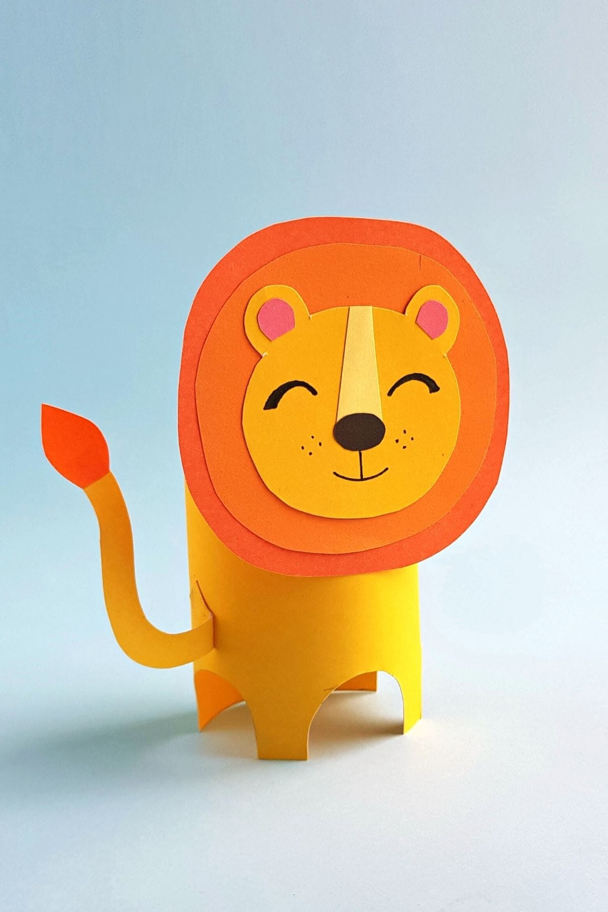 Adorable 3D Paper Lion Craft +Free Template