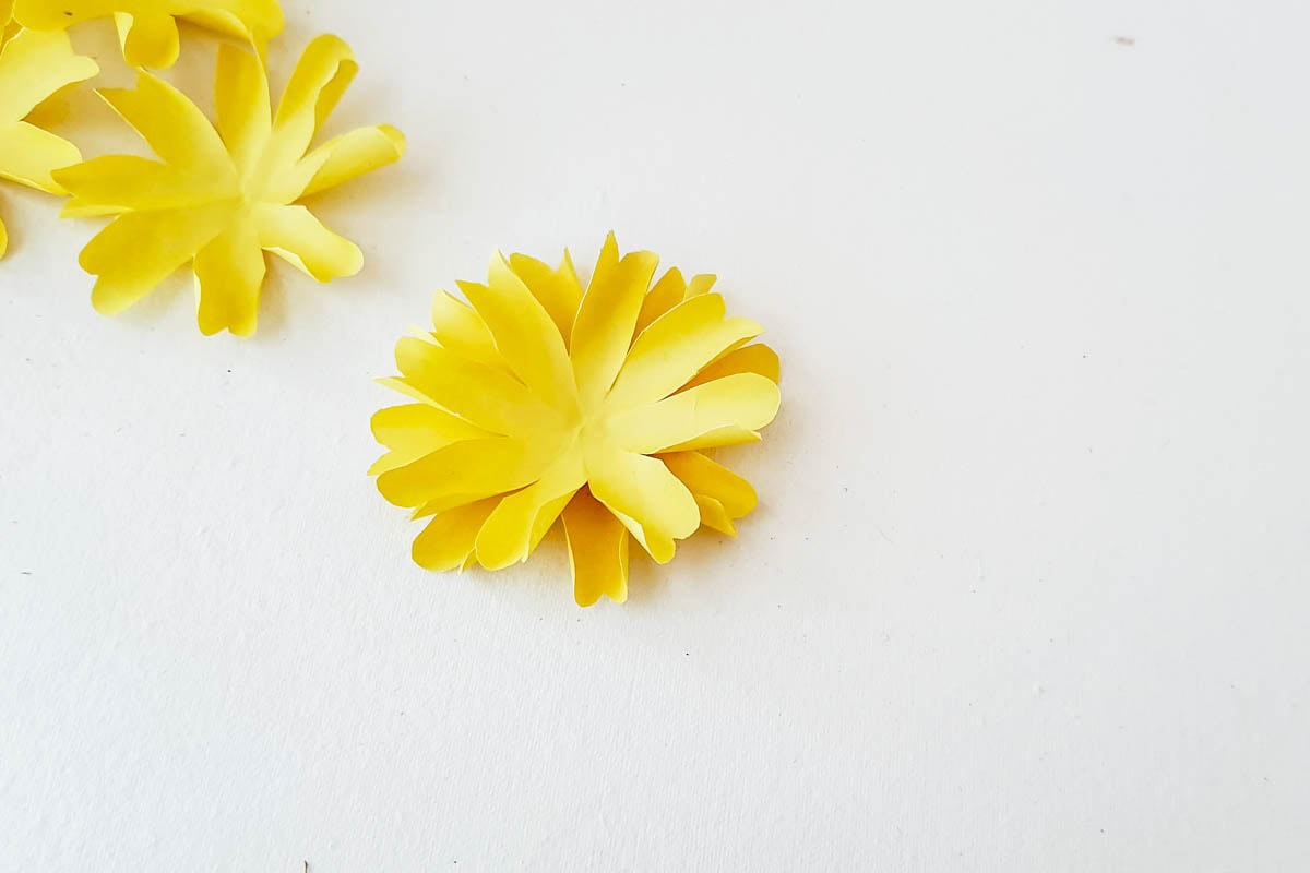 Layering flower petals.