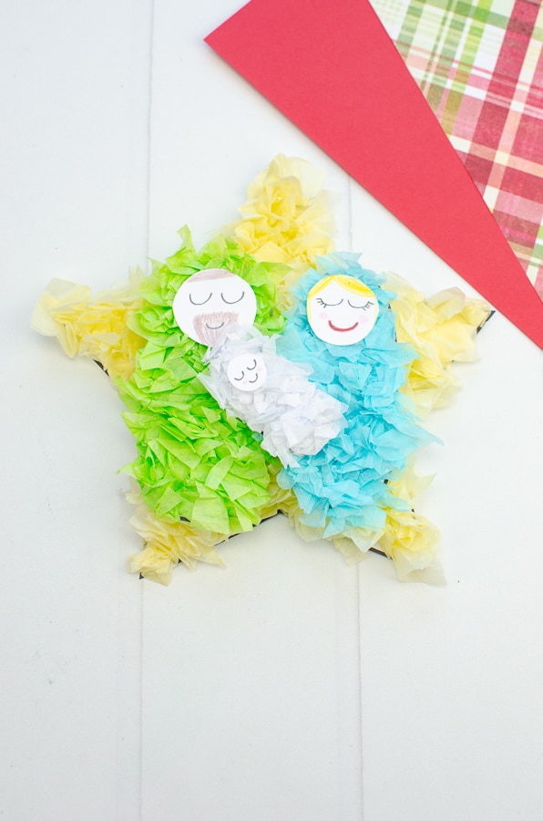 Baby jesus crumpled paper craft