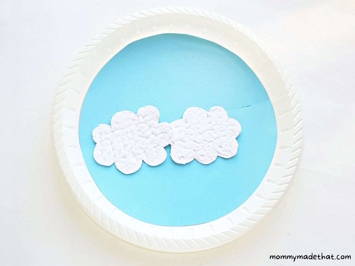 clouds on paper plate