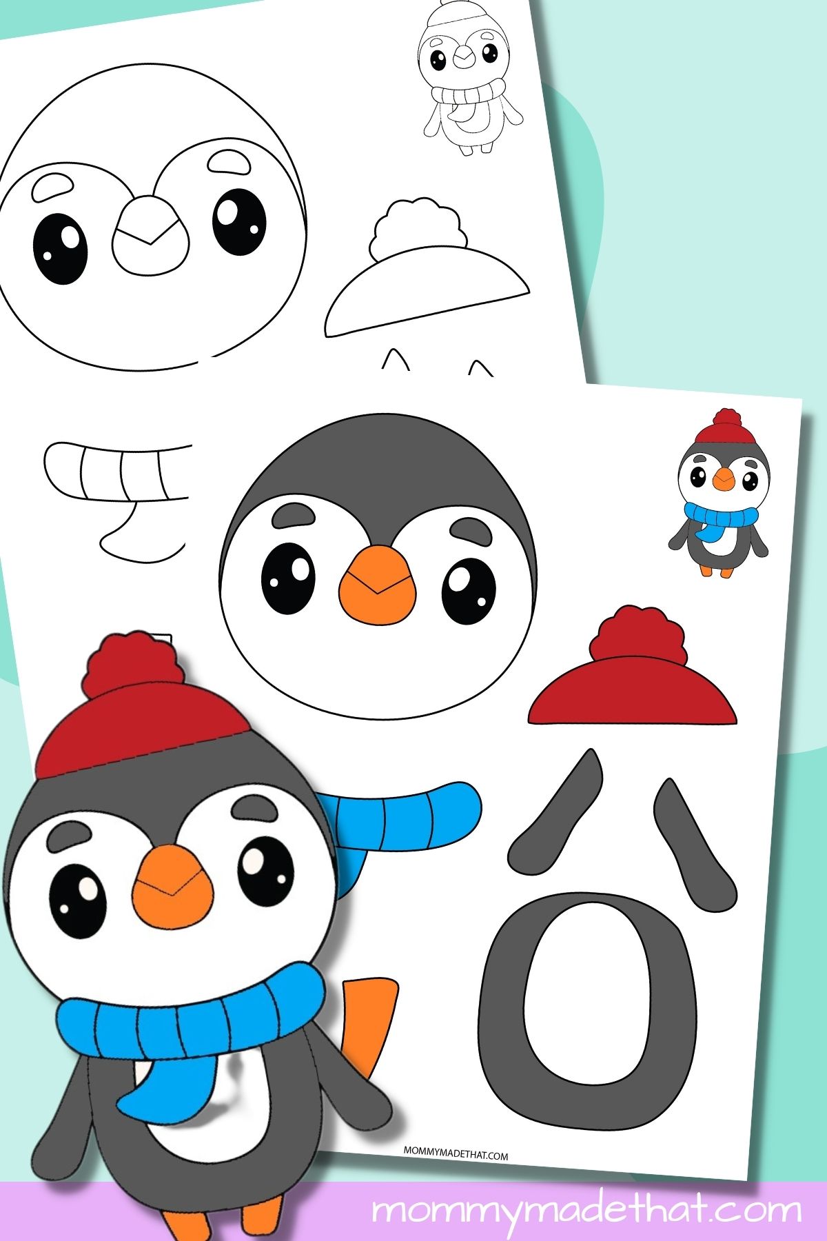 Printable cut and paste penguin craft.