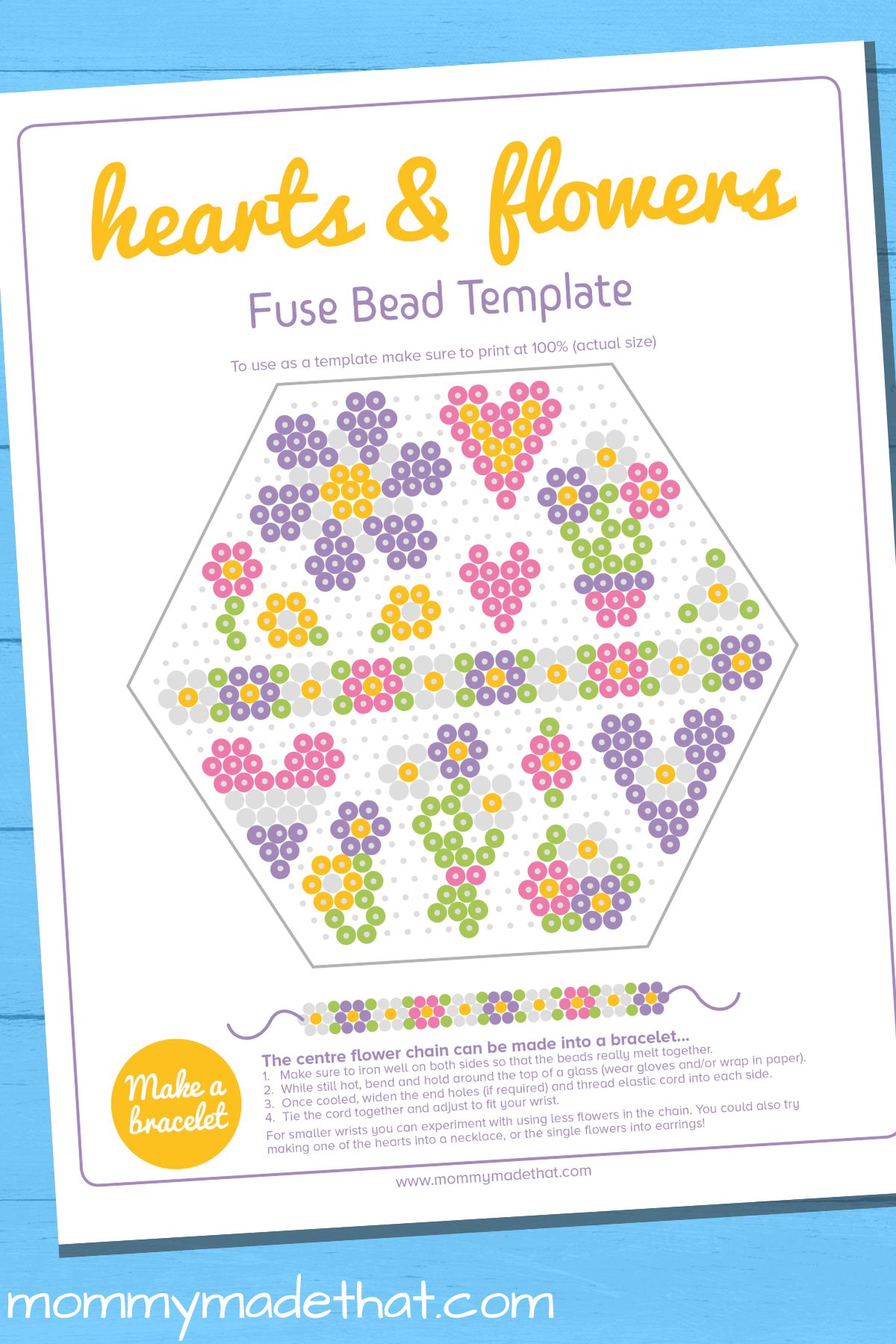 Spring Crafts for Kids - Fuse Beads or Perler Beads Valentine