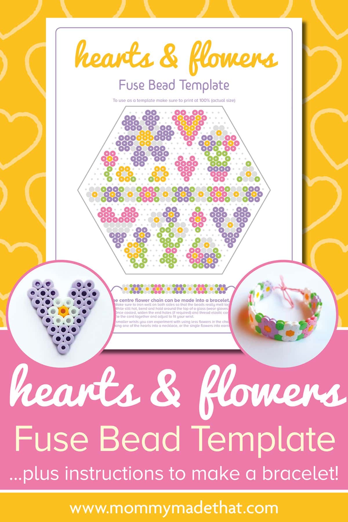 perler bead flower pattern and template