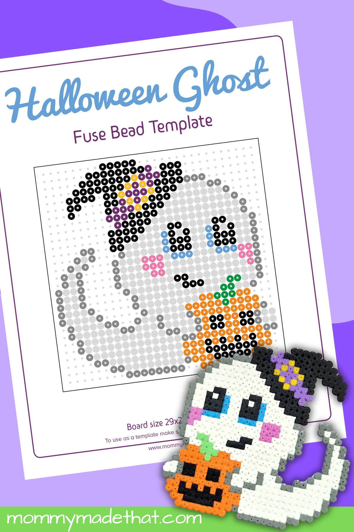 Perler Bead Ghost Template