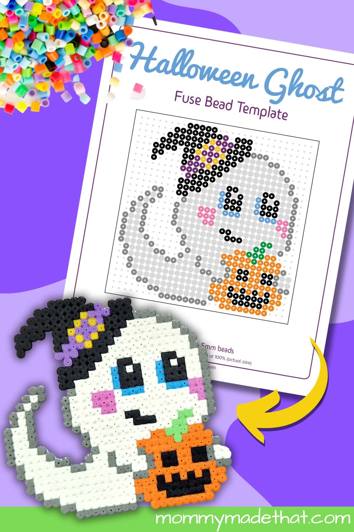 perler bead ghost template with hama bead ghost figure