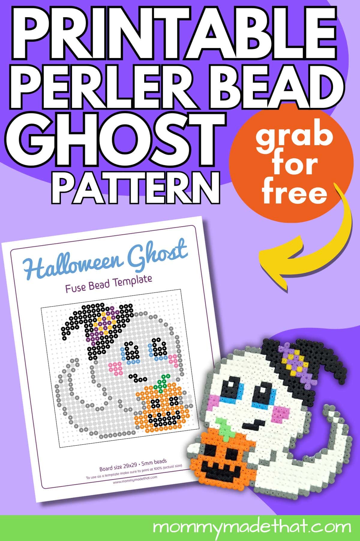 perler bead ghost template