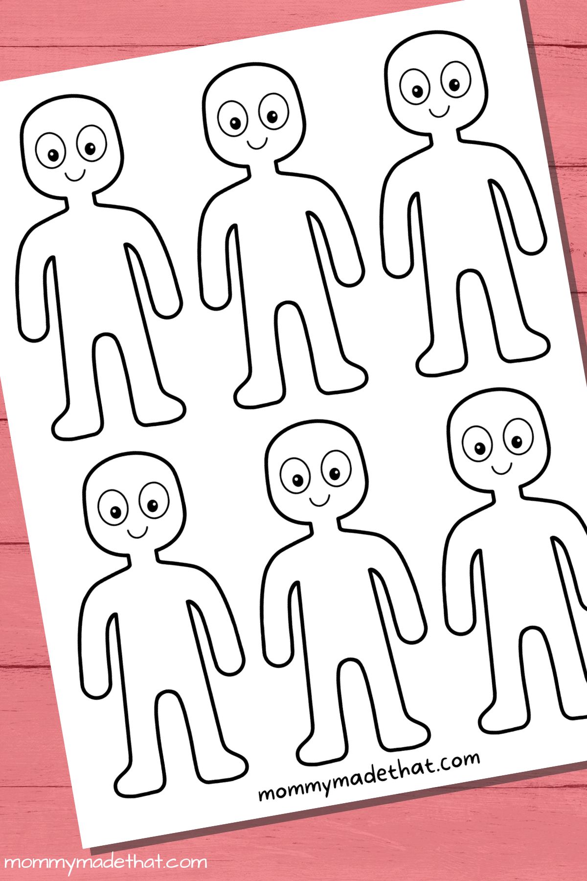 person outlines free printable