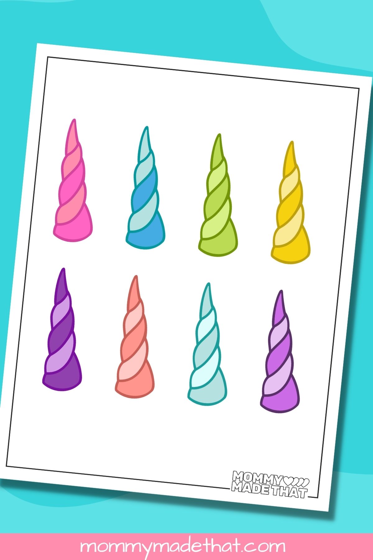 horns for the unicorn printable game