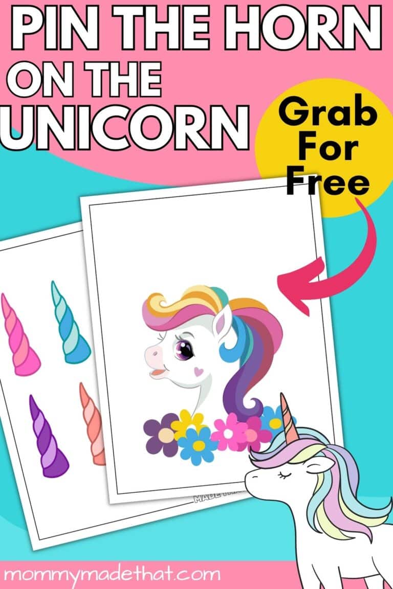 Pin the Horn on the Unicorn (Cute Free Printable)