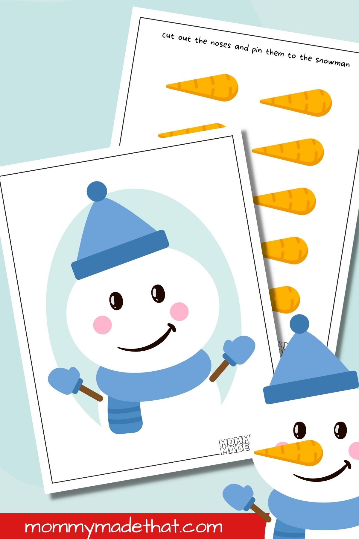 Pin the Nose on the Snowman (Cute Free Printable Game!)