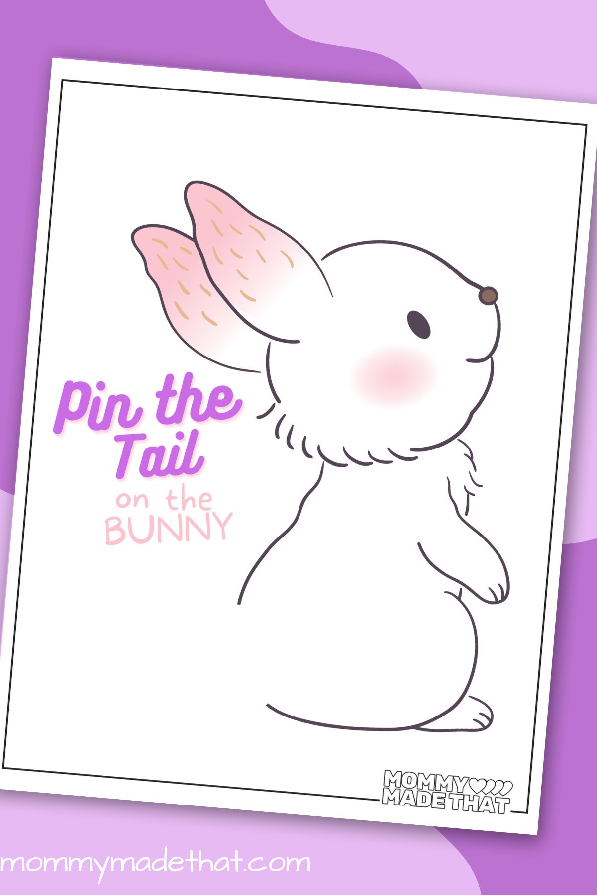 pin the tail on the bunny printable game