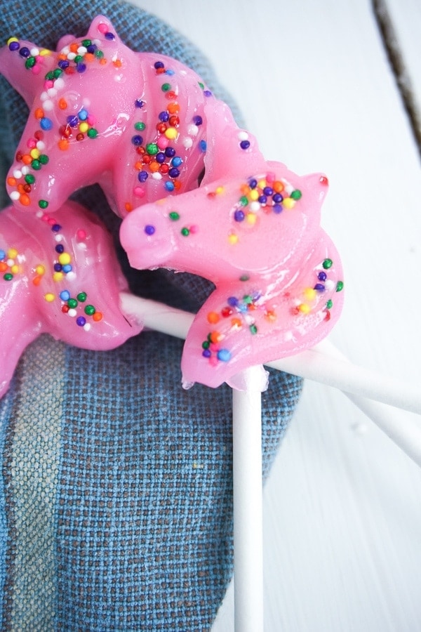 Pink Unicorn Lollipops