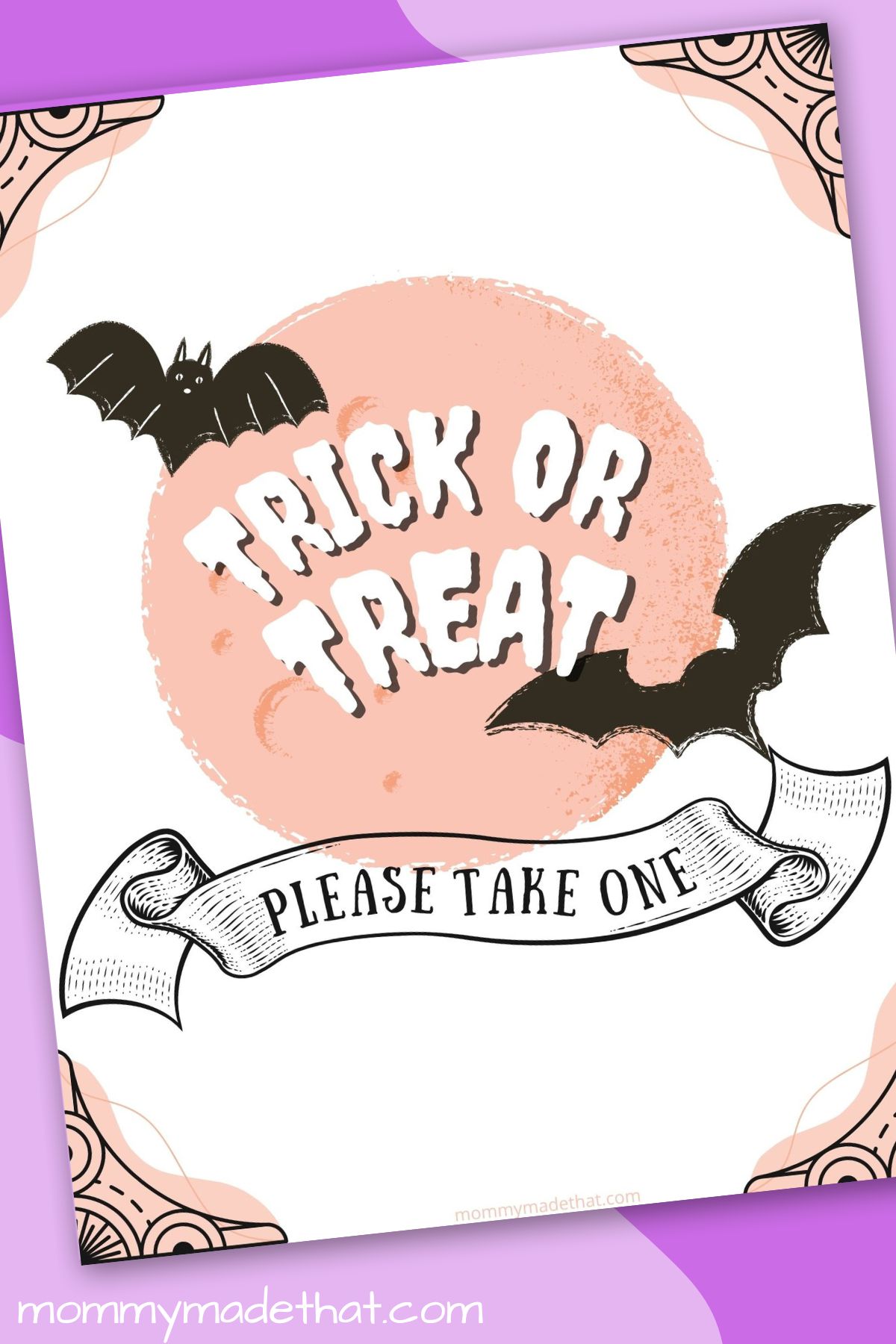 trick or treat Please take one halloween sign