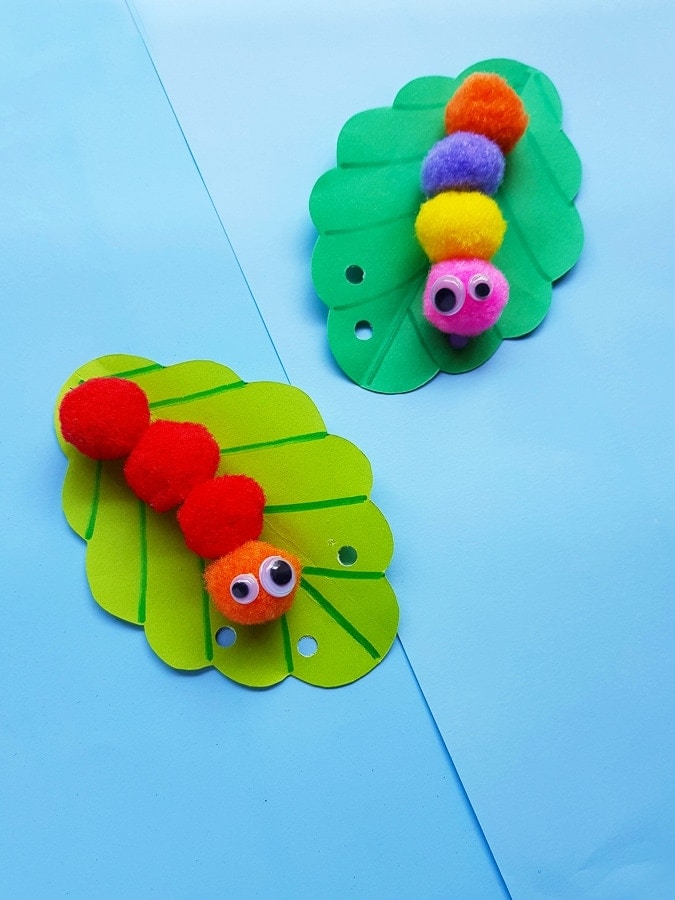 pom pom caterpillar craft