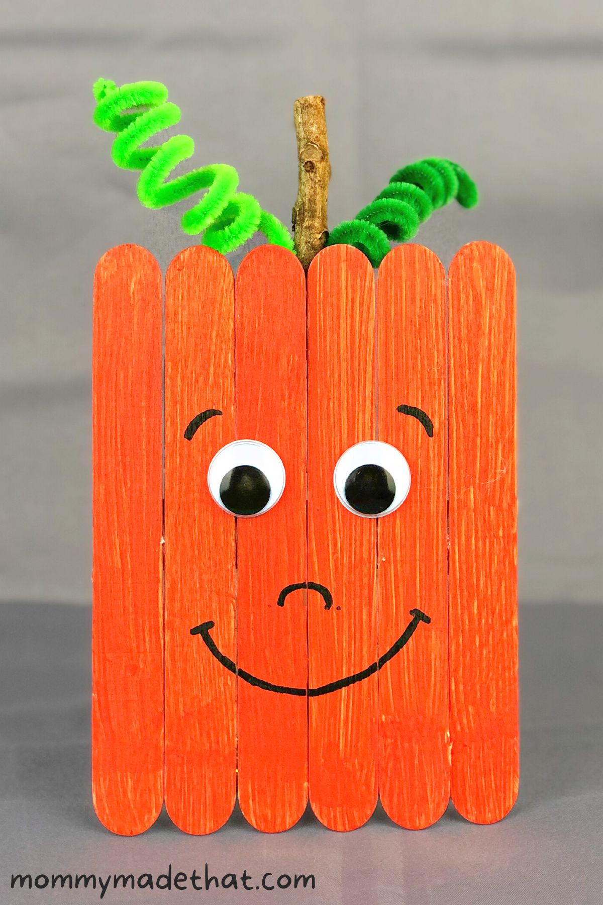 popsicle stick pumpkin craft