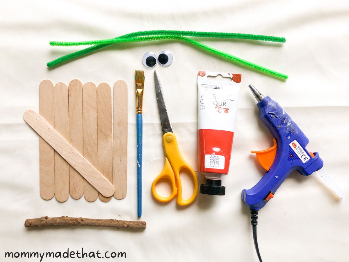 popsicle stick pumpkin craft materials