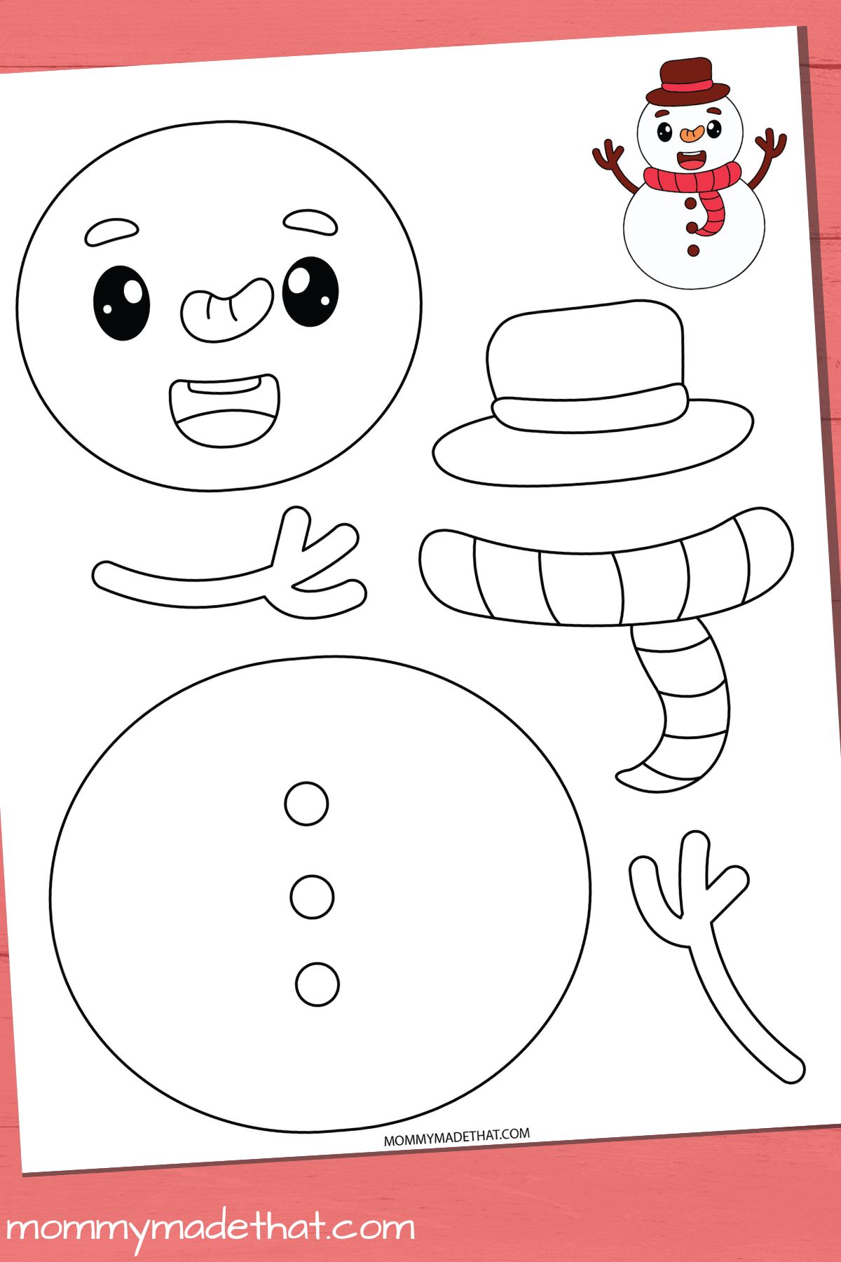 printable snowman craft template