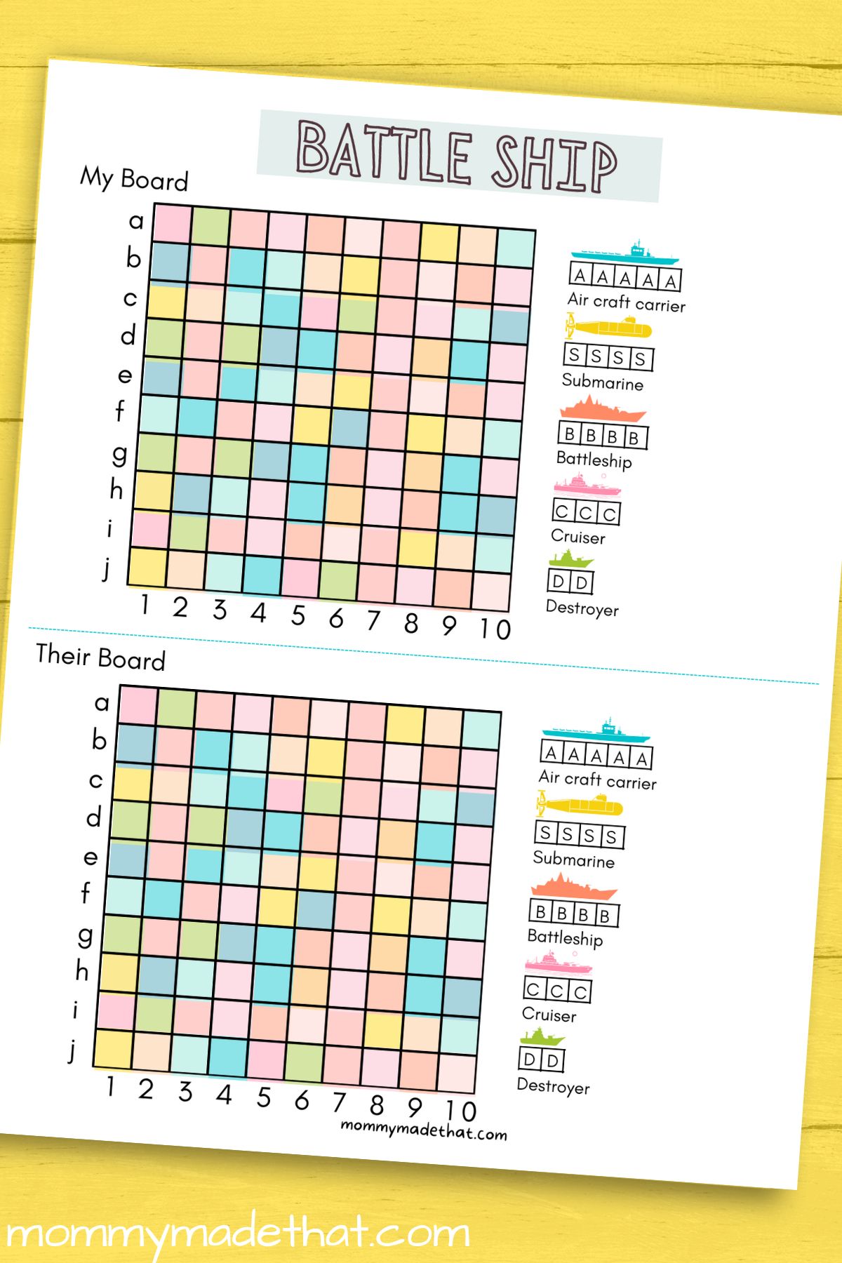 printable battleship