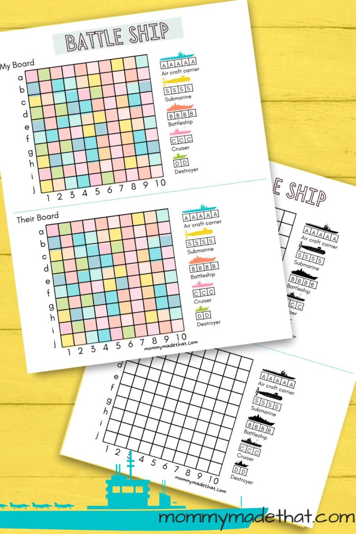 Printable Battleship Game (Free Printable Game Boards)