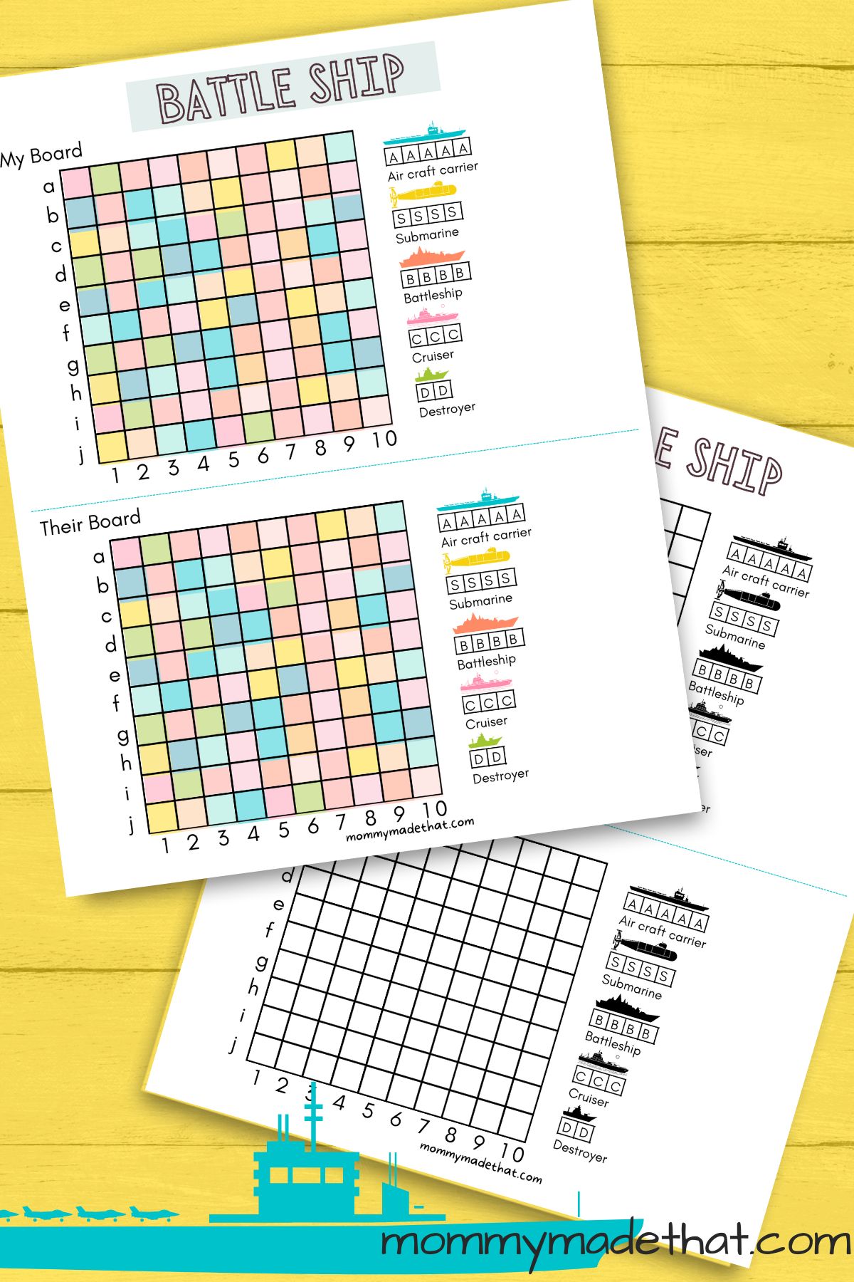 Battleship Grid Free Printable