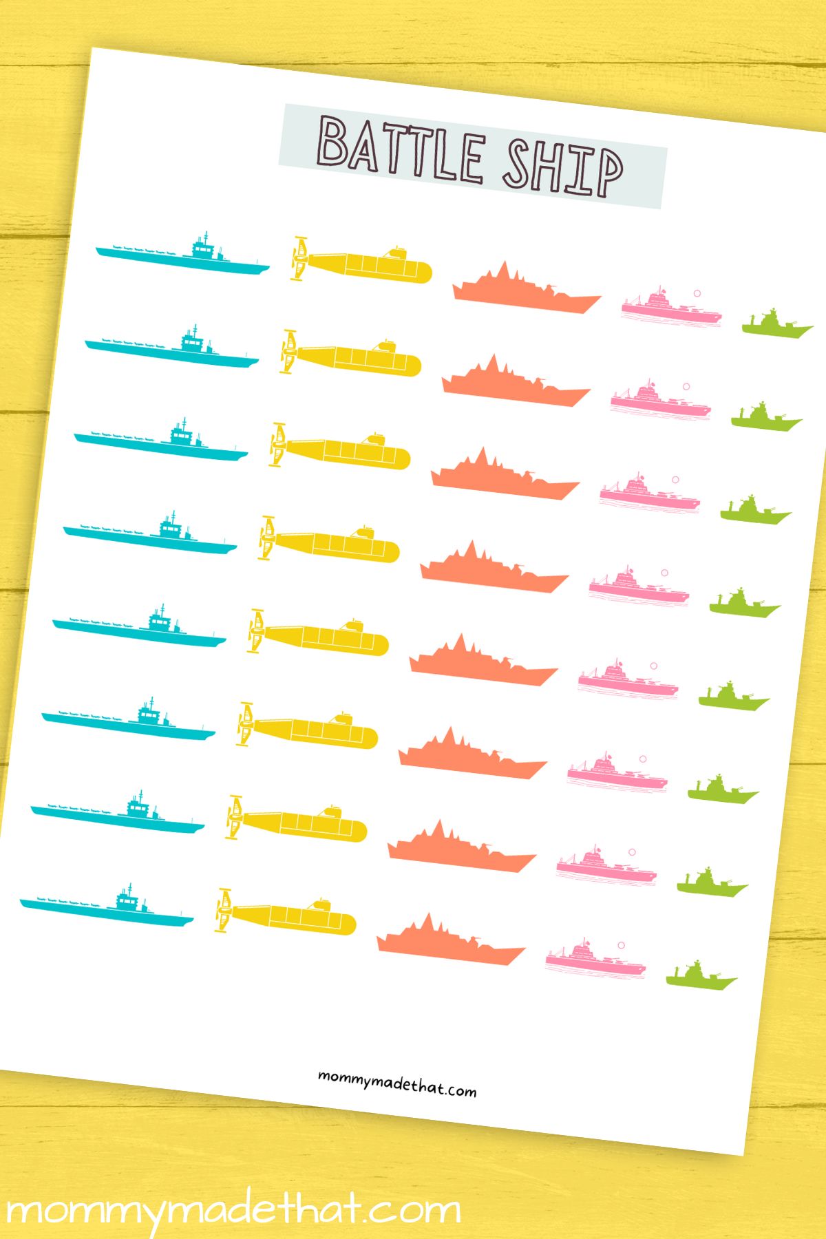 battleship game printable